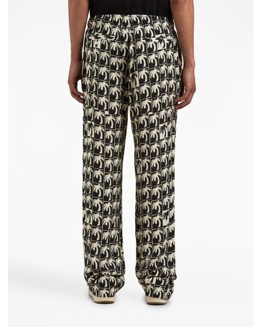 メンズ Palm Angels プリント ワイドパンツ Black