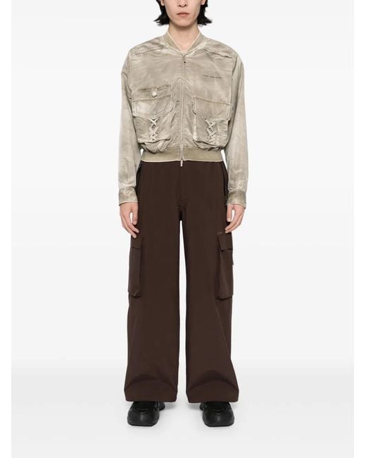 Feng Chen Wang Natural Logo-Embroidered Bomber Jacket for men
