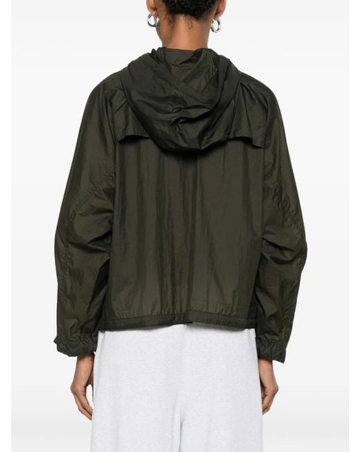 Aspesi Green Drawstring-Hooded Zip-Up Jacket