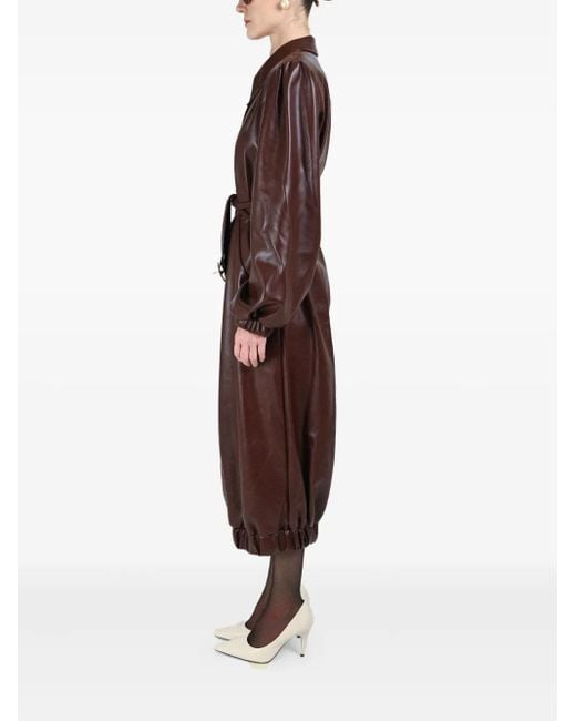 ROWEN ROSE Button-Up Jas Met Ceintuur in het Brown