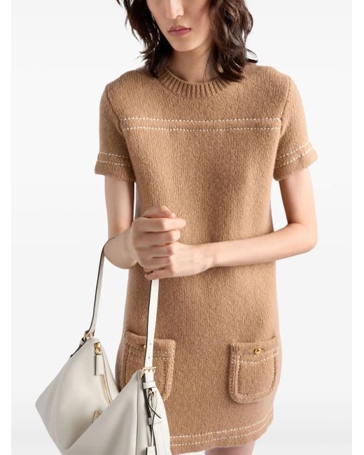 Prada Brown Cashmere Mini Dress