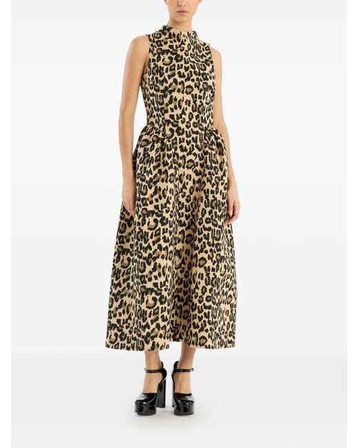 ROTATE BIRGER CHRISTENSEN White Jacquard Midi Dress