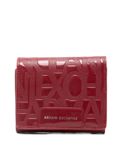 ARMANI EXCHANGE Red Embossed Wallet