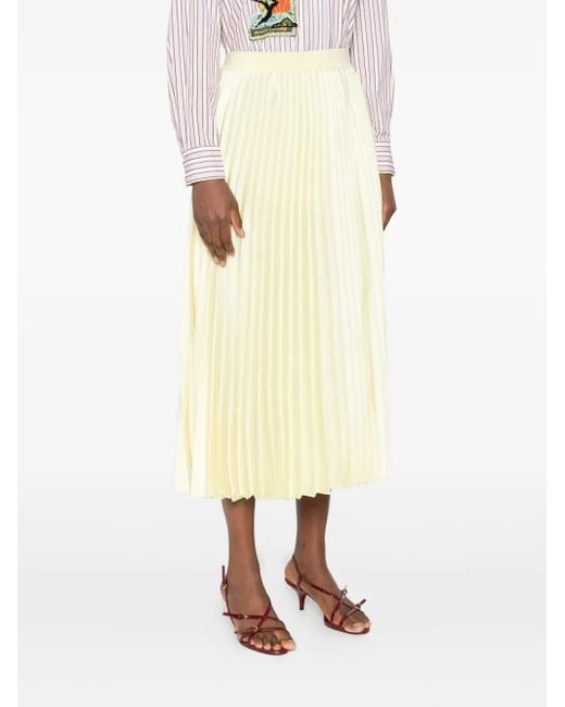 Jonathan Simkhai Yellow Pleated Midi Skirt