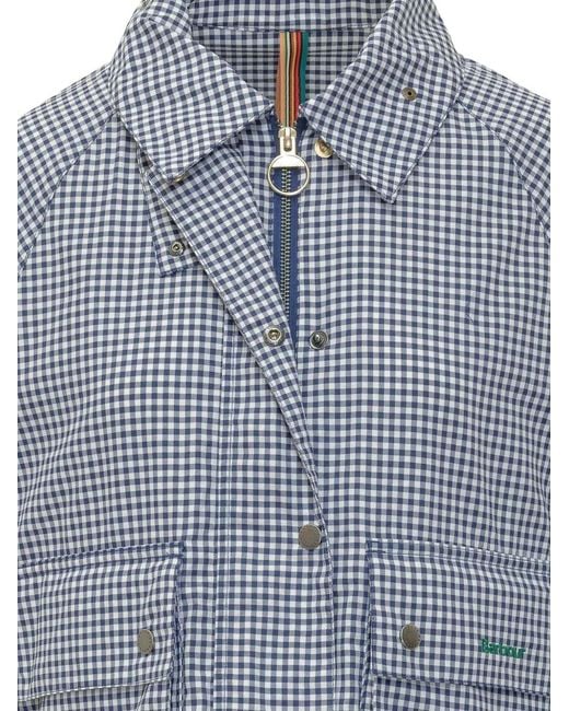 Barbour Blue X Paul Smith Gingham-Pattern Pocket Jacket