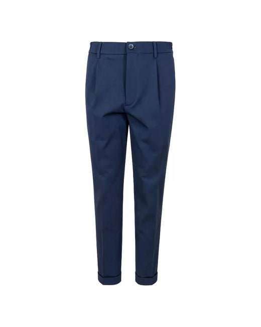GTA Blue Pleated Turn-Up Trousers for men