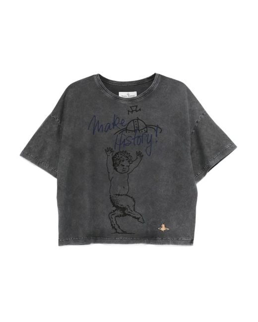 Vivienne Westwood Gray Fawn Box Graphic Box T-Shirt for men