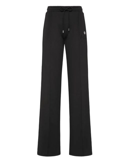 Philipp Plein Black Chenille Loose Pants Fatale