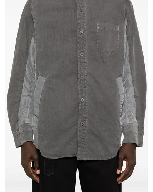 Sacai Gray Ripstop Shirt for men