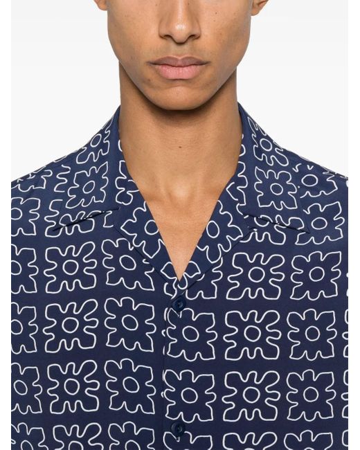 Sandro Overhemd Met Bloemenprint in het Blue voor heren