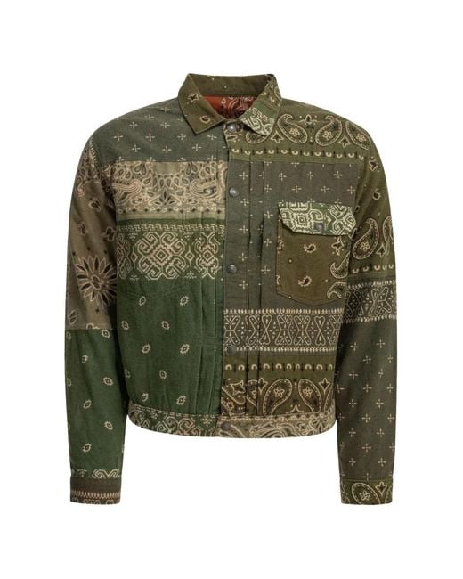 Kapital Green Surchemise Réversible À Imprimé Bandana for men