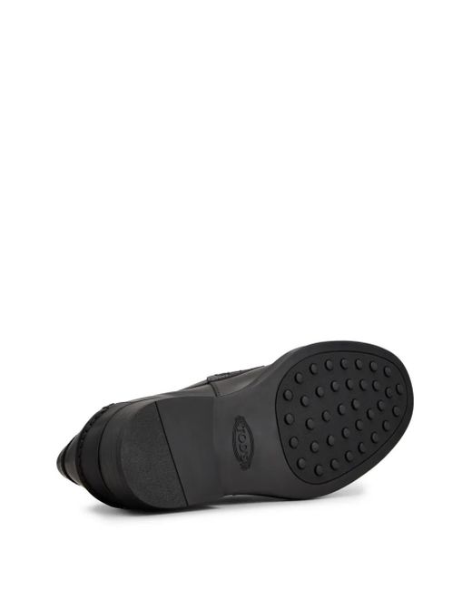 Tod's Black Debossed-Logo Loafers for men