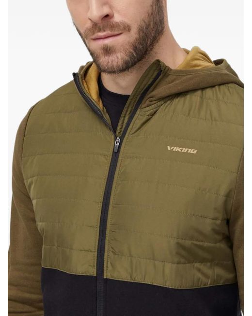 Viking Green Quilted Panelled Lightweight Jacket for men