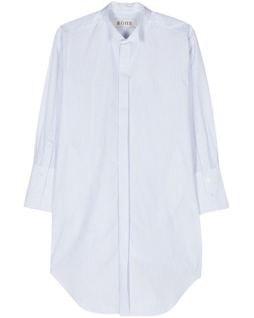 Rohe White Pinstriped Cotton Shirtdress