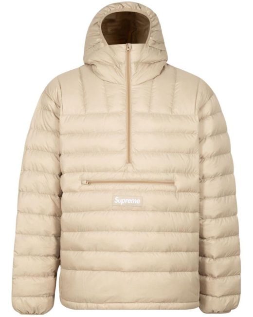 Supreme Micro Down Half-zip Hooded Jacket in Natural | Lyst Canada
