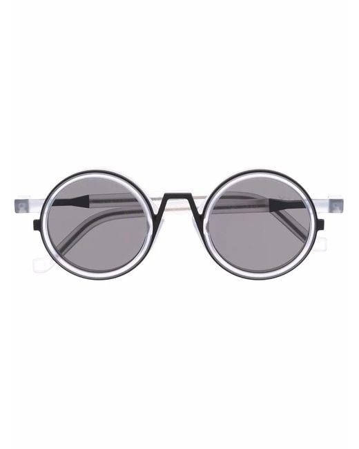 VAVA Eyewear White Round Frame Sunglasses