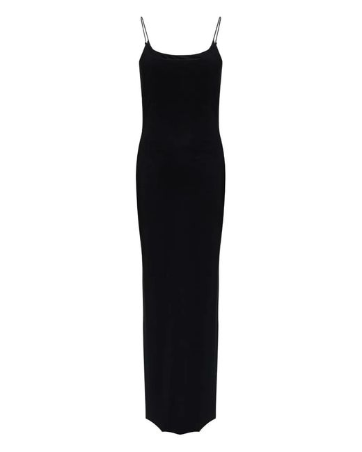 MM6 by Maison Margiela Black Spaghetti-Strap Maxi Dress