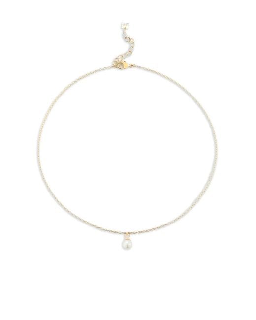 Mateo White 14K Single Pearl Drop Chain Anklet