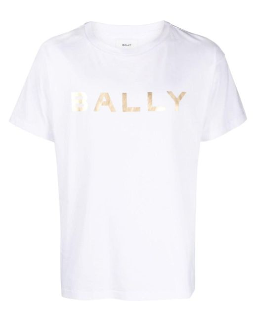 Bally T-Shirt aus Bio-Baumwolle mit Logo-Print in White für Herren