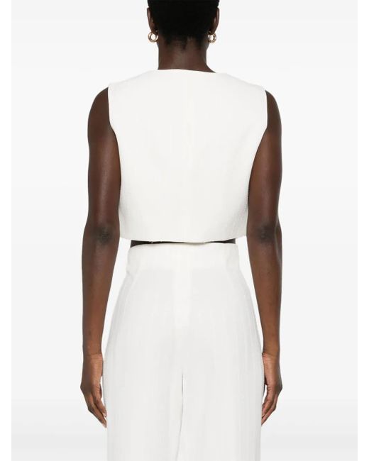 Sandro White Pinstriped Top