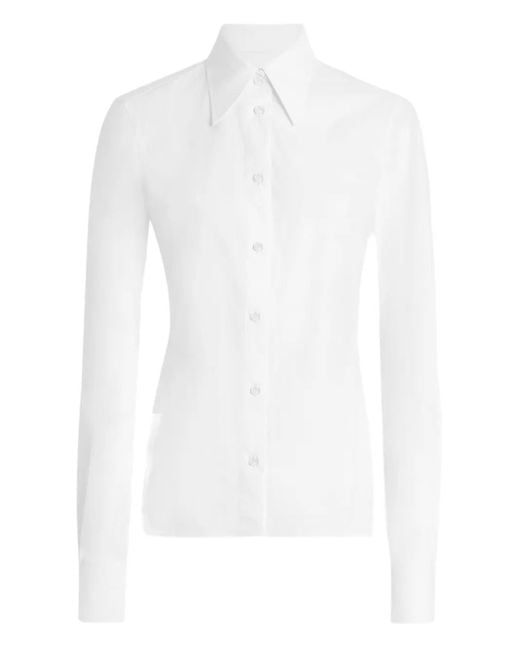 Dolce & Gabbana White Hemd Mit Spitzem Kragen