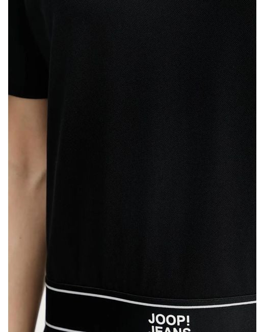 Joop! Black Talena Logo-Waistband Polo-Collar Top
