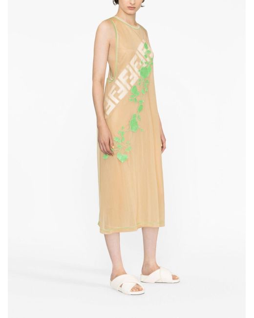 Fendi Mouwloze Midi-jurk in het Green
