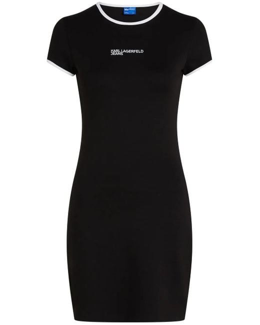 Karl Lagerfeld Jurk Met Geborduurd Logo in het Black