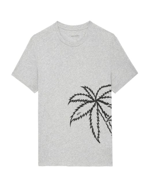 Zadig & Voltaire White Graphic-Print Organic-Cotton T-Shirt for men