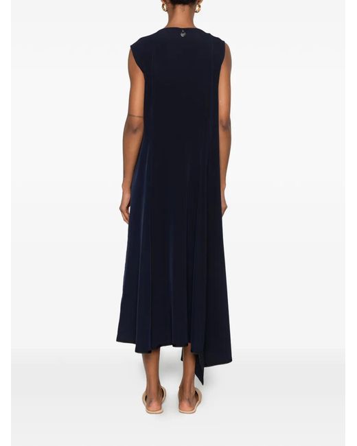 High Blue Robe À Encolure Asymétrique