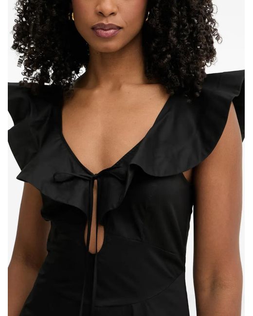 Twinset Black Ruffled-Trim Cut-Out Dress