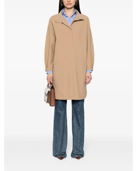 Herno Natural Single-Breasted Midi Coat