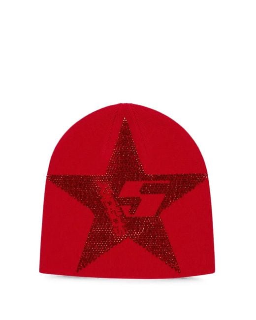Berretto Con Strass di Sp5der in Red da Uomo
