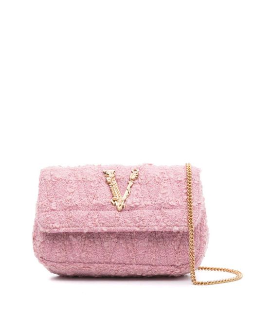 Versace Pink Virtus Matelassé Crossbody Bag