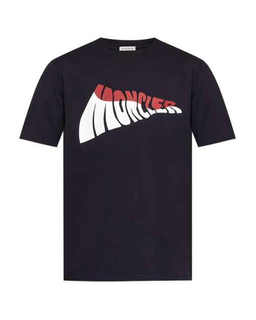 Moncler T-Shirt mit Logo-Print in Blue für Herren