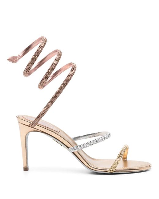 Rene Caovilla Metallic Sandalen mit Kristallen