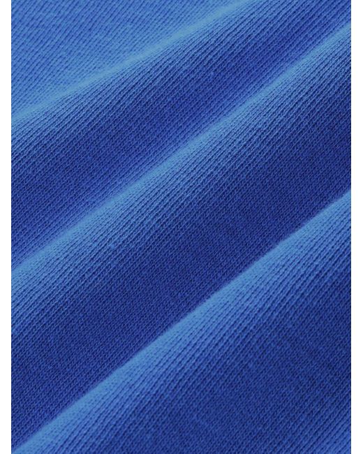 Sporty & Rich Blue Logo-print Cotton Track Shorts