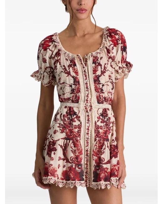 Alice + Olivia Red Mclaine Mini Dress