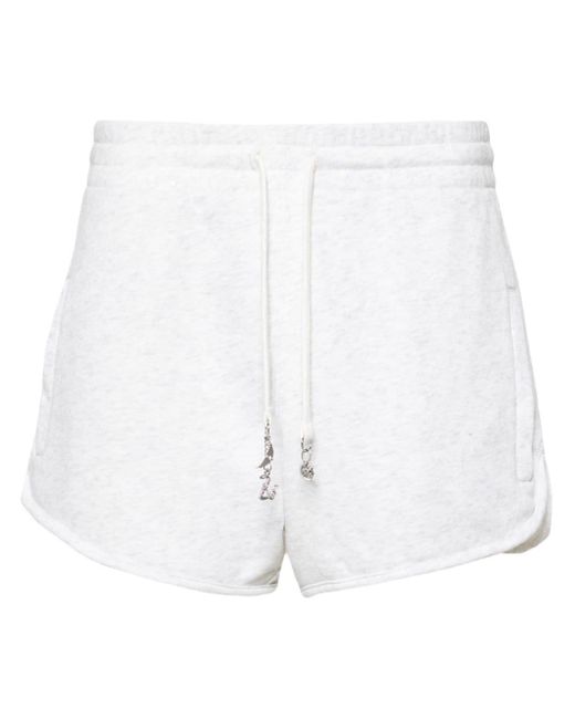 Zadig & Voltaire White Logo-charm Cotton Mini Shorts