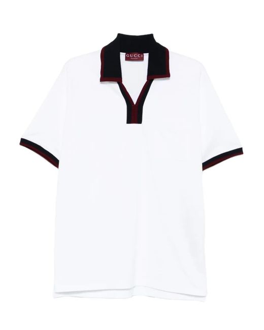 Polo De Piqué De Algodón, Talla Gucci de hombre de color White