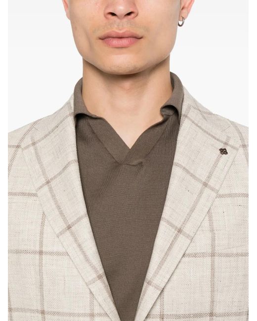 Tagliatore Natural Check-Pattern Blazer for men