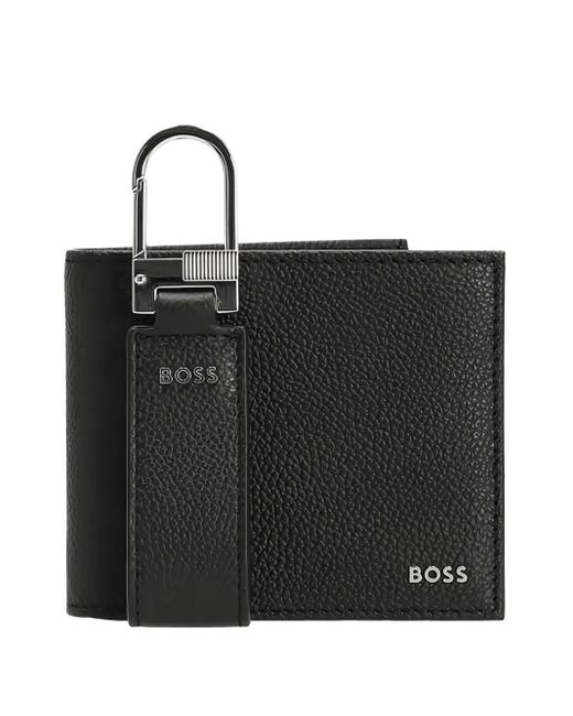 Boss Black Wallet And Keyring Set for men