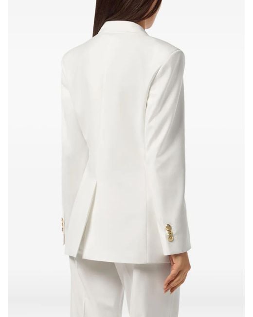 Philipp Plein White Double-Breasted Blazer