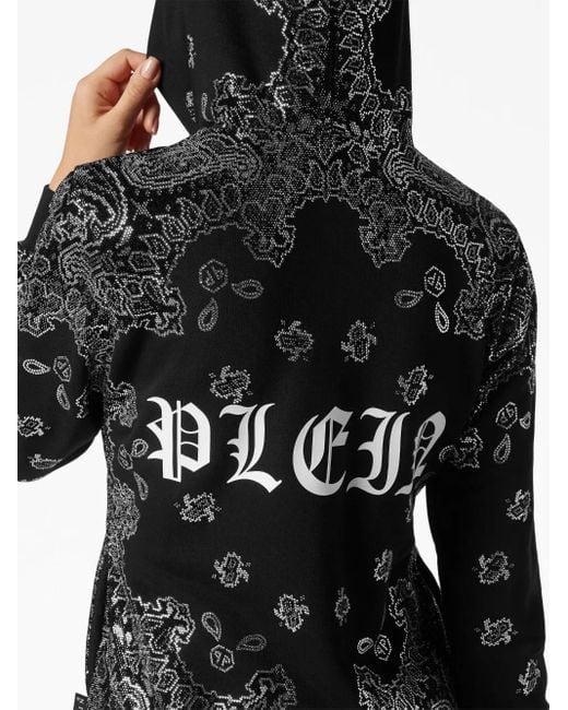Philipp Plein Black Paisley-Printed Jogging Set