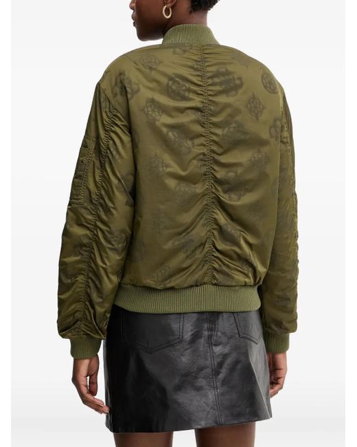 Guess Green Patterned Bomber Jacket