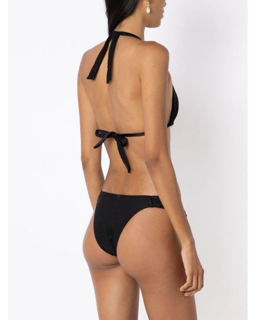 Adriana Degreas Black Deco Bead-detailing Triangle Bikini