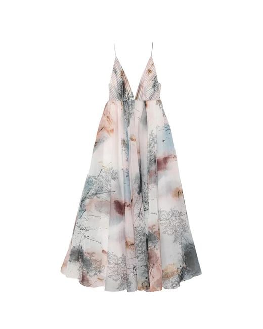 Aje. White Avery Avery Abstract-Print Gown