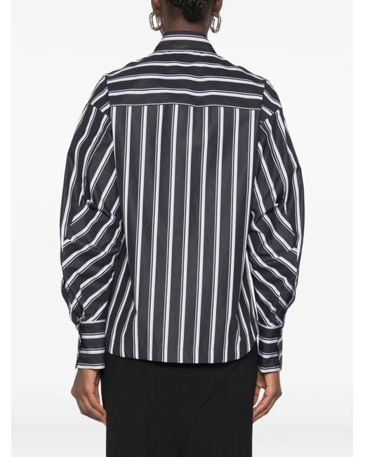 The Attico Blue Striped Long-Sleeve Shirt