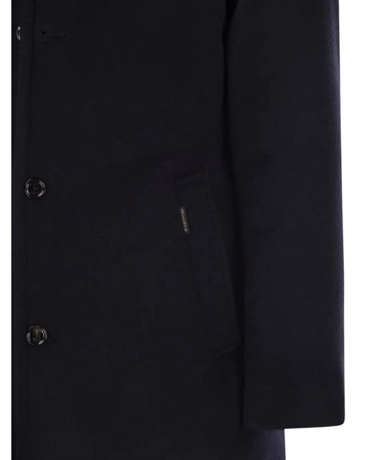 Moorer Blue Bond Button-Fastening Coat for men