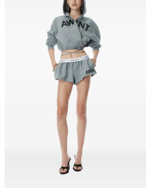 Alexander Wang Gray Graphic-Print Deconstructed Wrap Hoodie